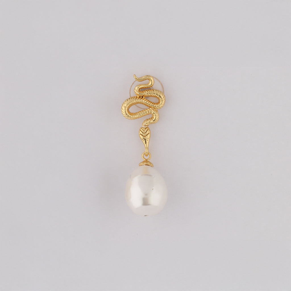 Serpent Pearl Drop Küpe
