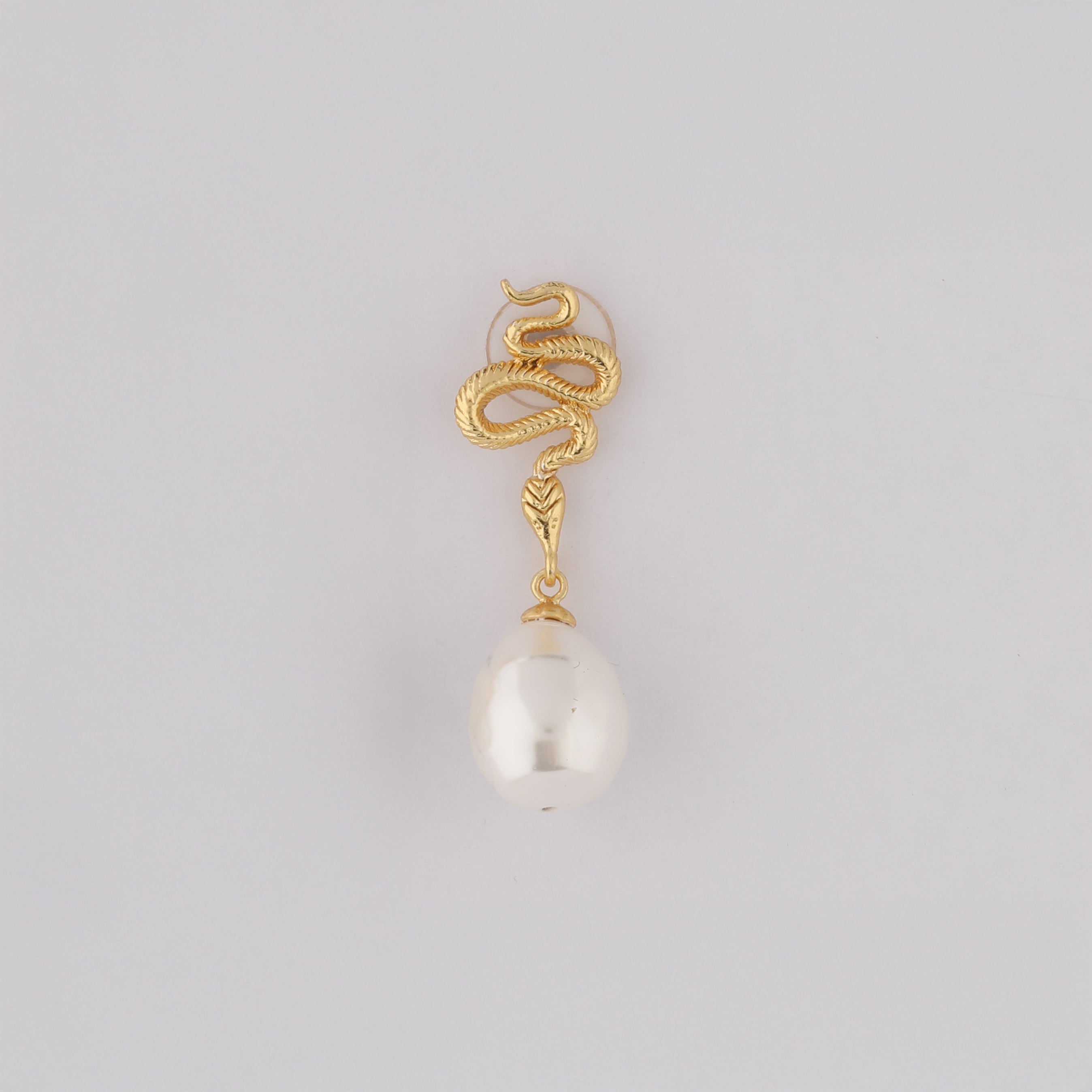 Serpent Pearl Drop Küpe