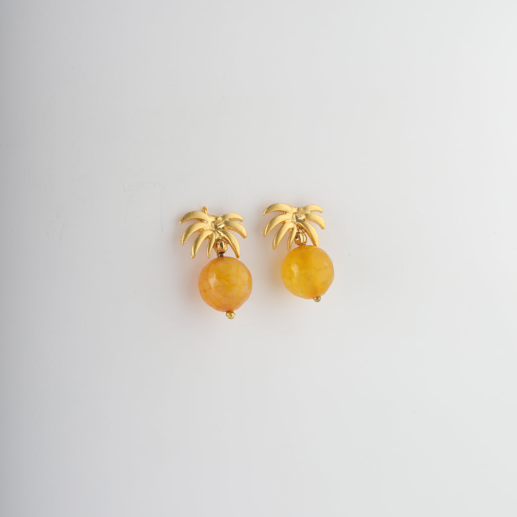 Golden Palm Drop Küpe