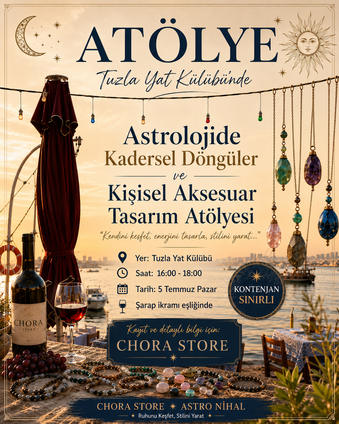 Astrolojide Kadersel Döngüler ve Kişisel Aksesuar Tasarım Atölyesi