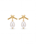 Knotted Pearl Küpe