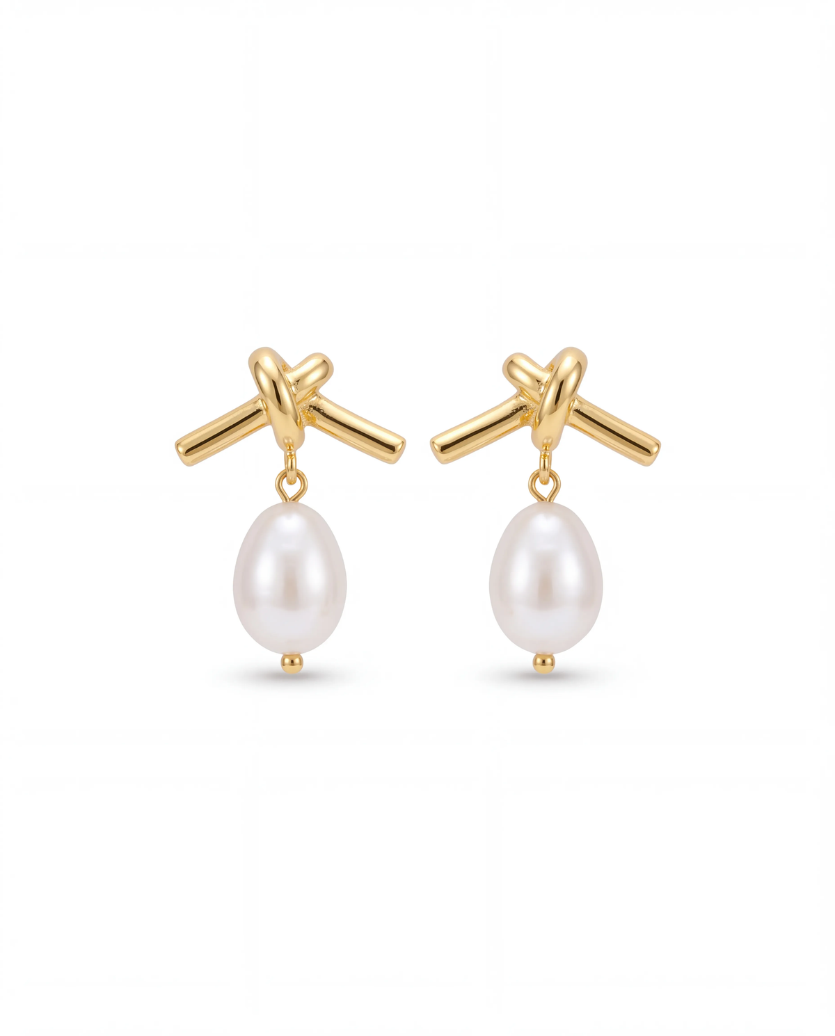 Knotted Pearl Küpe