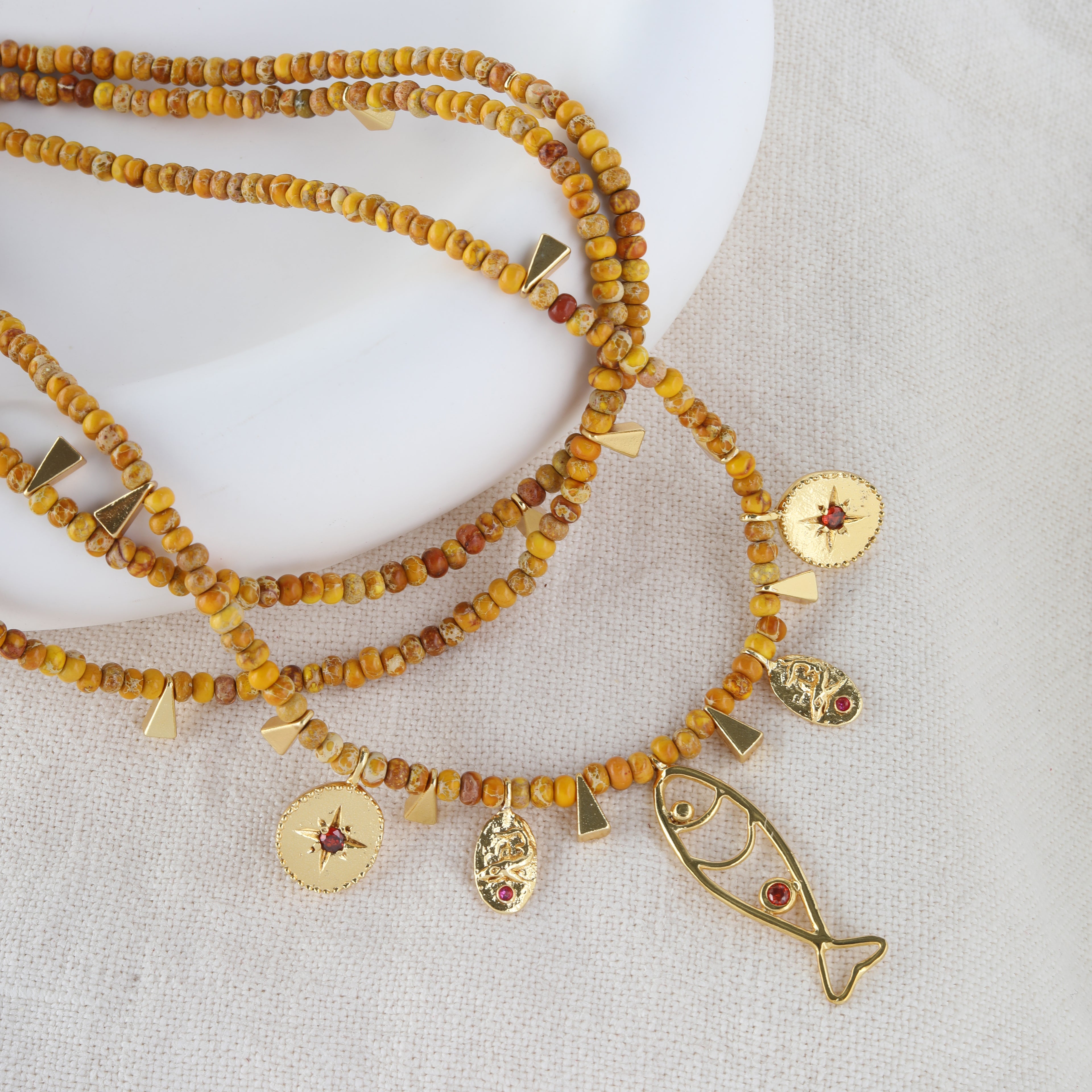 Mediterranean Golden Spirit Choker Kolye