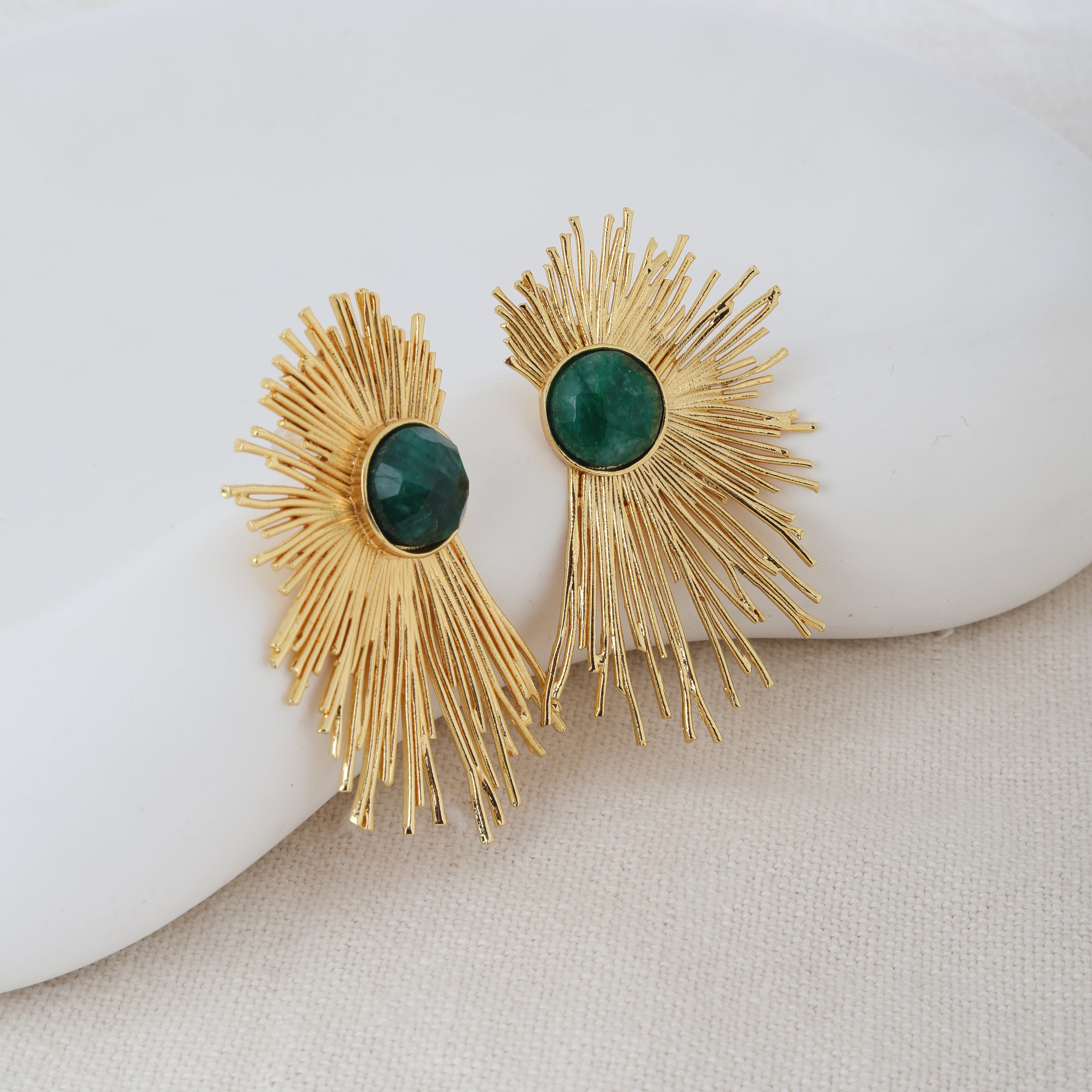 Emerald Sunburst Küpe