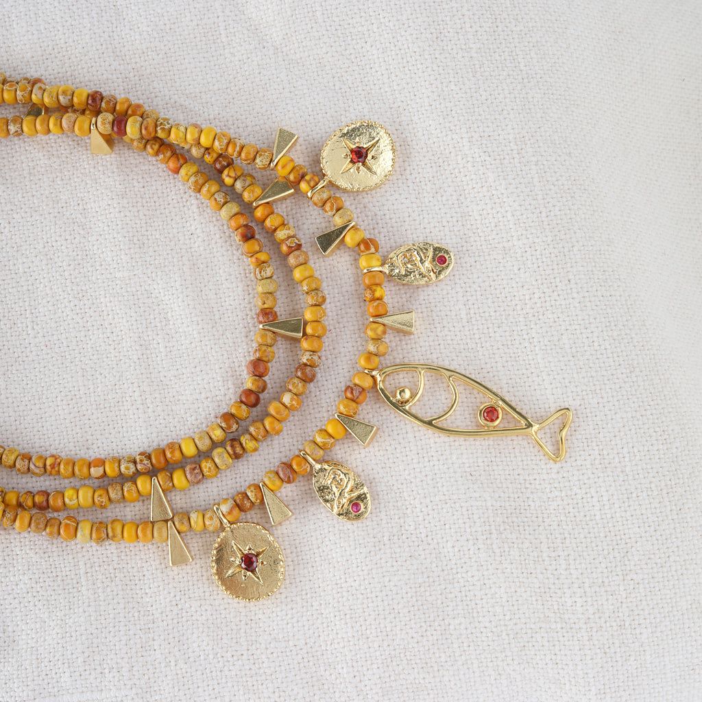 Mediterranean Golden Spirit Choker Kolye