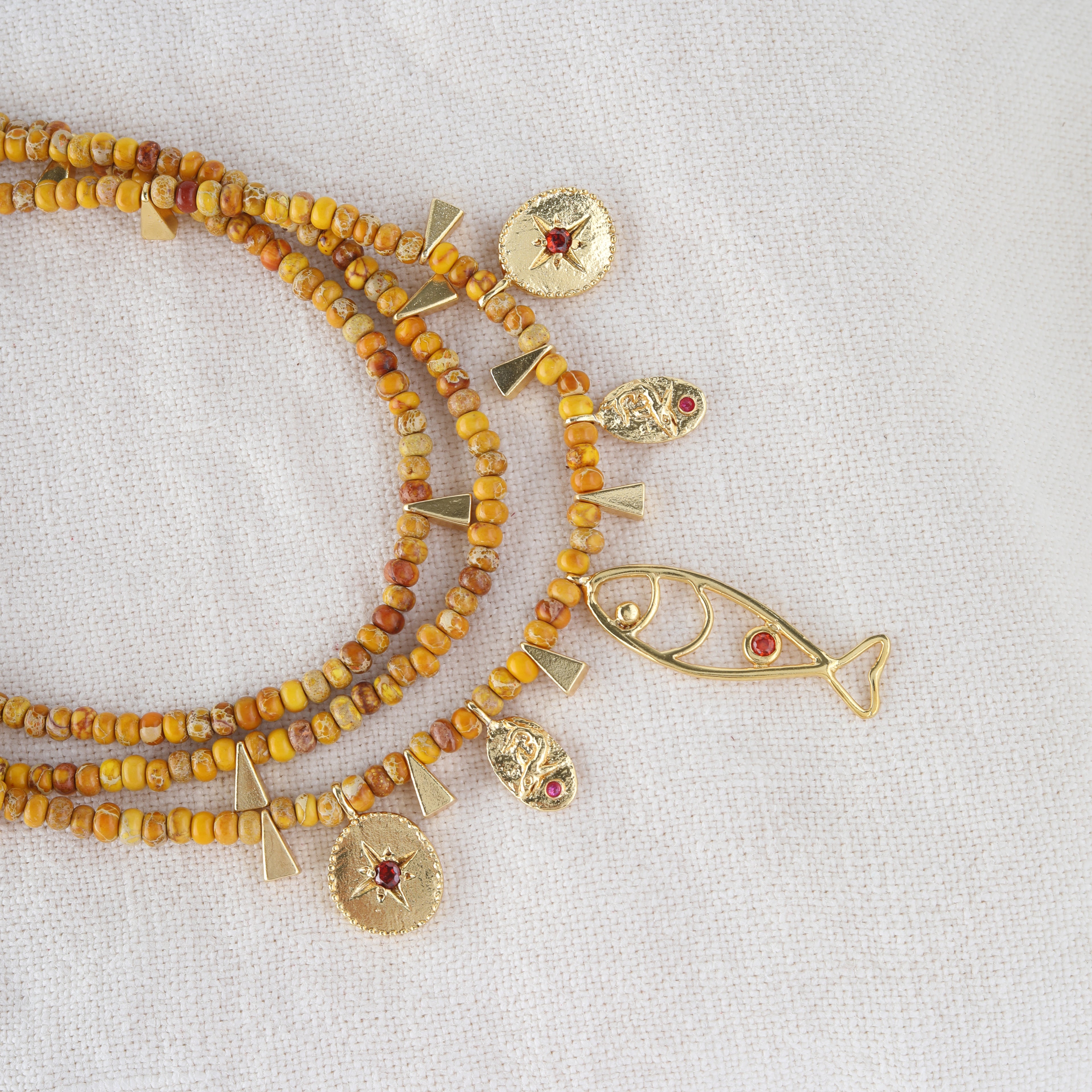 Mediterranean Golden Spirit Choker Kolye