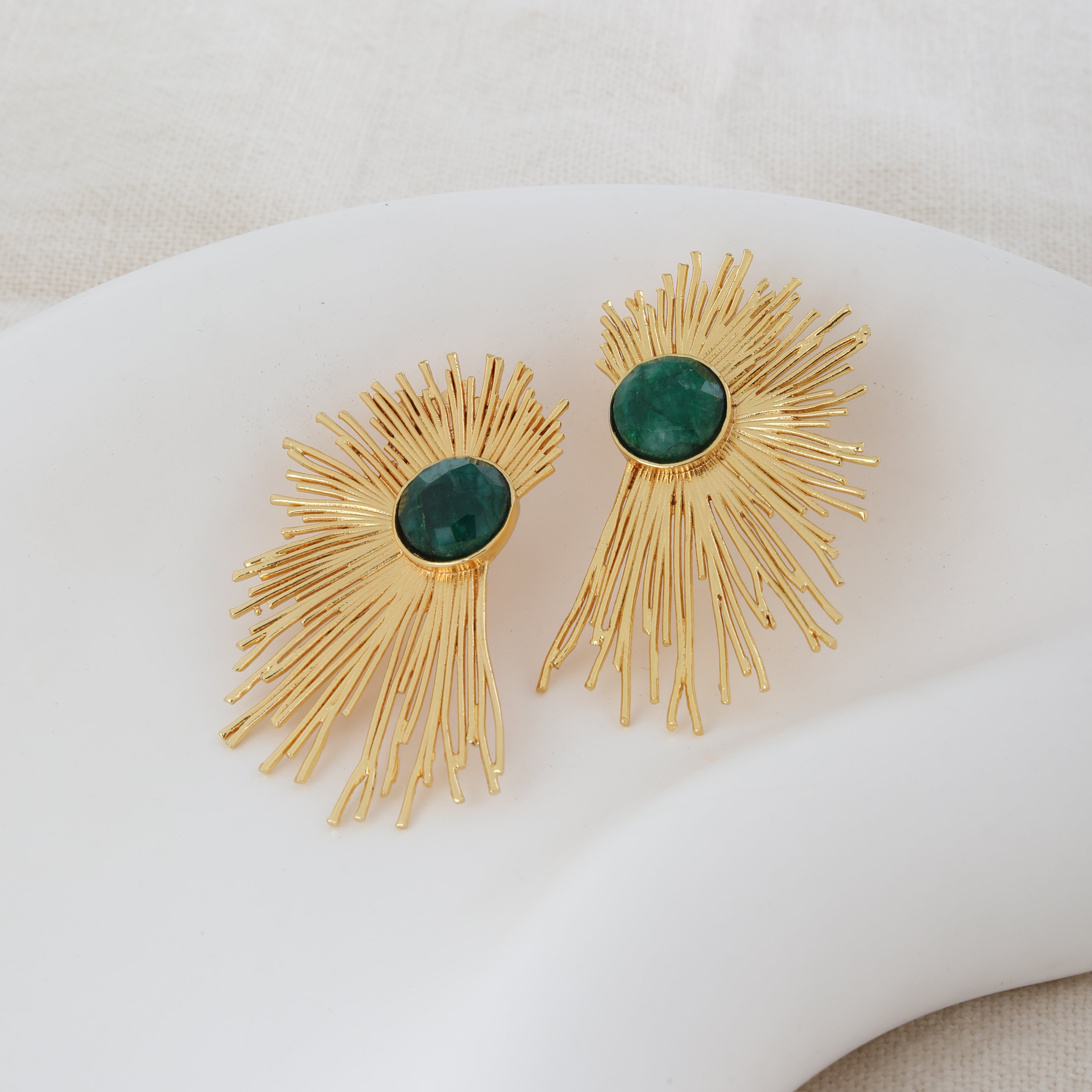 Emerald Sunburst Küpe