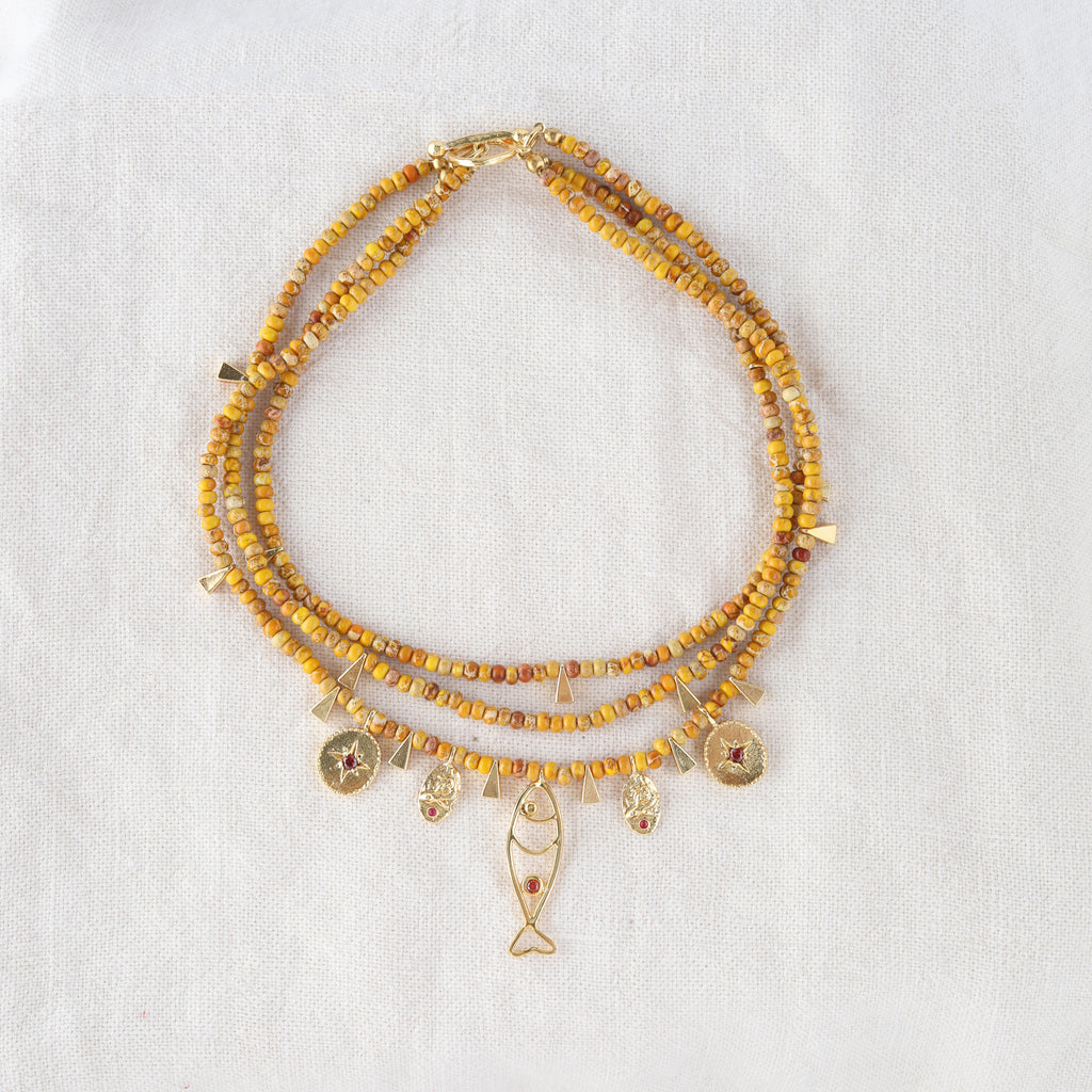 Mediterranean Golden Spirit Choker Kolye