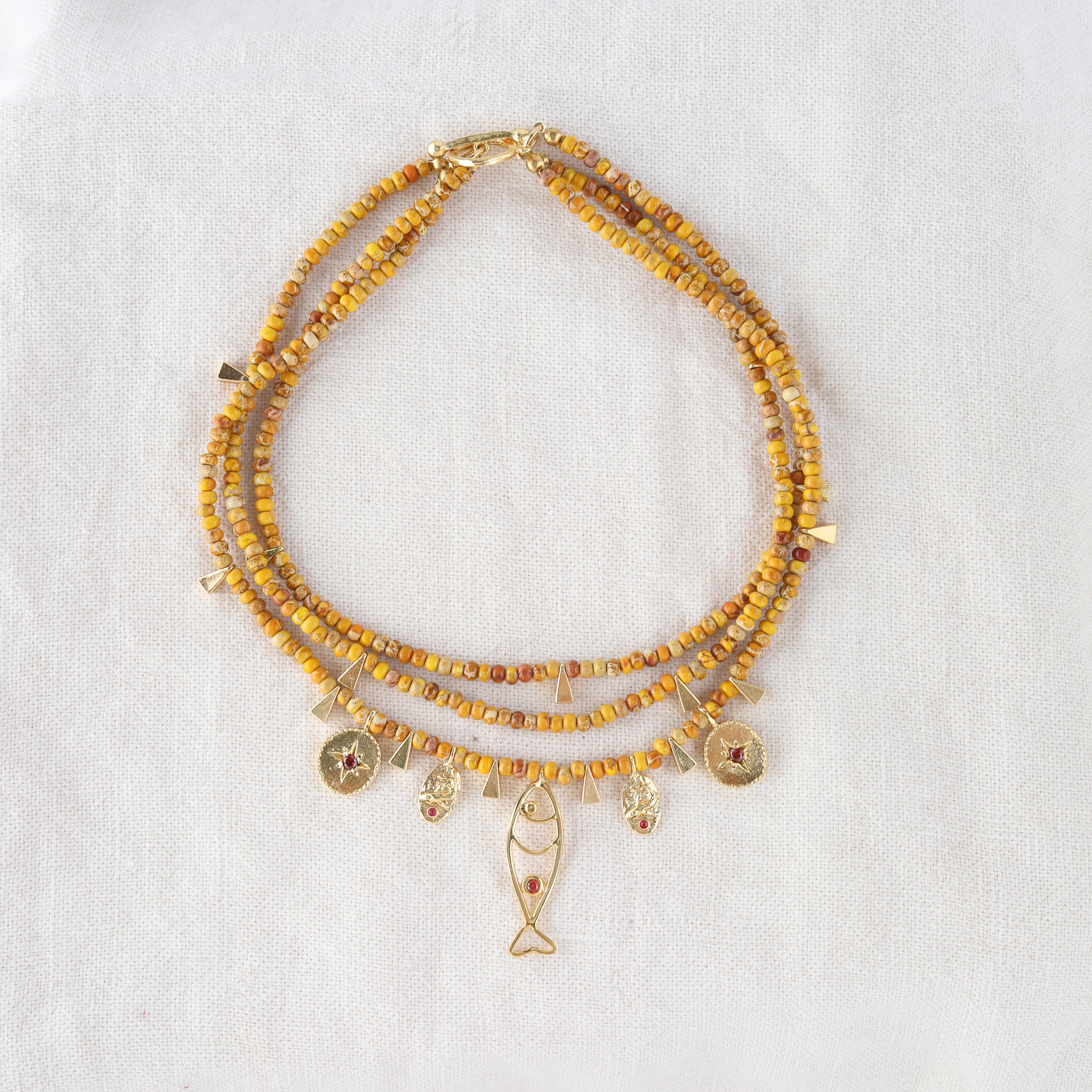 Mediterranean Golden Spirit Choker Kolye