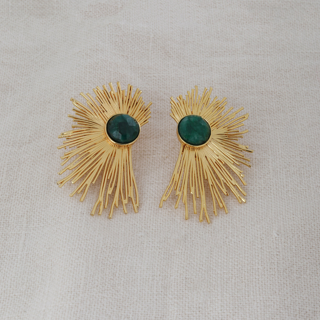 Emerald Sunburst Küpe